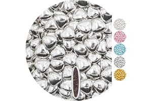 EinsSein 0,5kg Dragees mariage au chocolat cœur médium argent brillant dragées mariage baptême noël communion amandes feter et recevoir fêter de fete couleur pas cher aux bombe tag voir mes etui