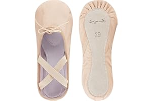 tanzmuster Zapatillas de Ballet - Cuero, Suela Entera de Cuero - Beige