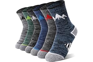 ANTSANG Chaussettes Marche Randonnée Laine Mérinos Enfants Garçons Filles Tout-petits Thermiques Chaudes Hiver Épaisses Rembourrées Neige Ski Crew Chaussettes Bas