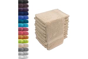 ‎HOMETEX PREMIUM TEXTILES 10er Set Waschhandschuhe Waschlappen Beige 16x21 cm | 100% Baumwolle Frottier | ÖKO-TEX Standard | Premium Qualität 500 g/m²