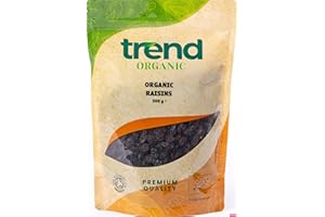 Trend Organic Raisins, 500g-Unsweetened, Unsulphured, Sun Dried, Natural Sugars, Rich in Fibre and Minerals, Certified Organic, Vegan, GMO-Free, No Additives No Preservatives, Raw