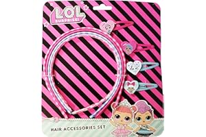 JUST CHARACTER Girls Hair Accessories Characters (4 Hair Clip + Hair Band, LOL Surprise)