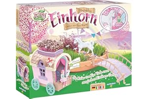 TOMY My Fairy Garden Einhorn Spielzeugset. Märchenhafter Feen Garten zum selber Pflanzen. Feen-Garten Set inkl. Grassamen & Wohnwagen, Kreativset Mädchen, Spielzeug für Kleinkinder ab 4 Jahren