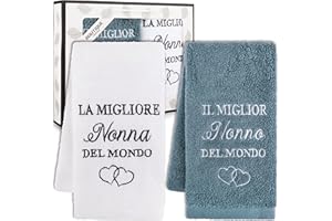 Merclix Festa Dei Nonni Idee Regalo 2 Set Di Asciugamani 35 x 75 Cm Regalo Nonni Natale Nonno Nonna Compleanno da Nipoti Nipote