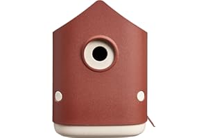 Elho Cosy Bird House 18cm - Casetta Uccellini da Esterno - Per Oltre 11 Specie - 100% Plastica Riciclata - L17.6 x B18 x H23 cm - Rosso/Rosso Toscano