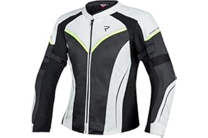 REBELHORN Flux Lady Chaqueta de moto para mujer Materiales duraderos Membrana L-XTR Protectores de codos y hombros Bolsillos de ventilación Elementos reflectantes