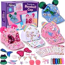 Kit DIY Casquette Baseball Probuk 2PCS - Autocollants Strass Pour Filles 4-12 Ans