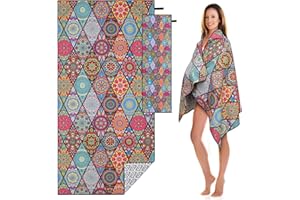 KULAMO Ręcznik plażowy z mikrofibry – bardzo duży, bez piasku, lekki, przyjazny w podróży ręcznik plażowy, niezbędny ręcznik plażowy z palmą, dla dzieci, dorosłych, rodziny, na podróż, siłownię, basen