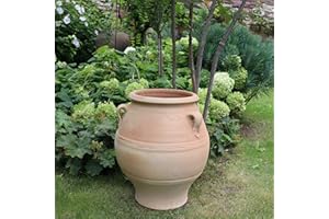 Palatina Werkstatt Anfora greca "Cassia", 50 cm, realizzata a mano, anfora in terracotta, resistente al gelo e all'inverno, pezzo unico in argilla bruciata per giardino, terrazza e balcone, vaso