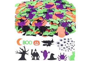 TUPARKA 220 Pcs Halloween Foam Stickers Glitter Self Adhesive Foam Stickers Assorted Foam Craft Stickers for Halloween Party Crafts Decoration