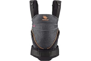 manduca XT Baby Carrier - Porte Bebe - Siège ajustable, s'étend du nouveau-né au tout-petit - Porte bébé avec 3 options de portage-Denimblack-toffee