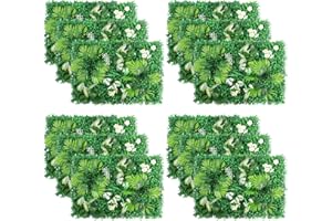 ANMINY 12Pcs Artificial Grass Wall Panels 24×16 inch Trellis with Artificial Leaves Ivy Fence Screening Leaves with Wall Grid Boxwood Panel Garden Screening Backdrop Wall Panelling,Pattern#2