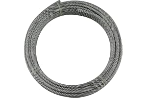 Cables y eslingas Y10607R10003 Y10607R10003-Cable 6 x 7 + 1 (3 mm, Rollo de 100 m, Acero galvanizado)