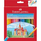FABER-CASTELL - Castle Colored Pencils Set of 24 | Bright colours, hexagonal shape and break-resistant lead for children and