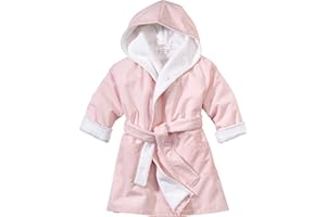wellyou, Baby-Kinder-Bademantel, Vichy-Karo, für Mädchen und Jungs, 100% Baumwolle, Größe 68-122