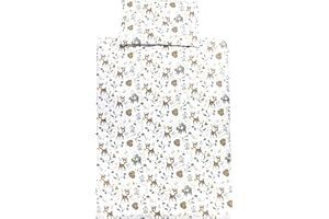 TupTam Set di Biancheria da Letto per Bambini Ragazzi Ragazze 2 Elementi, Animali Selvatici, 135x100 cm