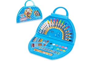 Paw Patrol Art Sets For Children With Colouring Pens Childrens Paint And Crayons, 50 Pieces Arts And Crafts For Kids in Carry Case, Official Toys For Home Or Travel, Gift For Boys Girls