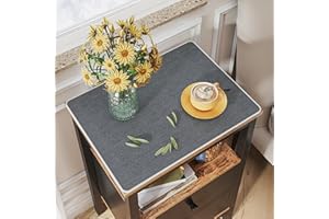 DAWNTREES Night Stand Cover for Top,23.6" x 15.7" Small Bedside Table Cloth,Waterproof and Anti Slip,Nightstand Mat Protector,Dark Gray