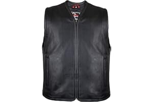 MDM Męska kamizelka skórzana/przód z jednego kawałka skóry