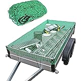 Oramics Anhängernetz 2x3m - Reißfestes Ladungssicherungsnetz, Grün, Dehnbar