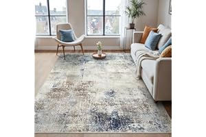 BEIMO Waschbarer Teppich Wohnzimmer, Abstrakt Design Teppich Schlafzimmer Kurzflor, Groß Teppich rutschfest Weiche für Badezimmer Esszimmer Flur, Blau, 160x230cm