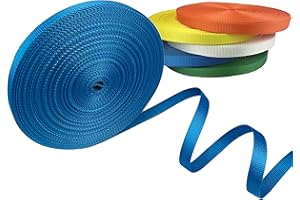 FIP CENTER Cinghia in poliestere al metro per piccolo fissaggio e movimentazione leggera, resistenza 2 tonnellate, larghezza 25 mm, venduta in rotolo (25 m, blu)