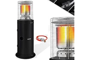 KESSER® Chauffage à gaz KE12 | Chauffage de terrasse | Radiateur extérieur | Chauffage extérieur 12,5 KW | Chauffage d'extérieur à gaz | Chauffage Radiant | Appareil de Chauffage, Noir