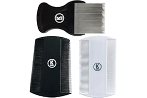 K-Pro Pettine per Pidocchi per Polvere e Pulci 3 Set di Metallo e Plastica per Pettine