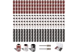 BRESUCNY 242 Pezzi Levigatura Cilindri Abrasivi con Scatola Libera Compreso,80/120/180 Grana 240 Pezzi Levigatura Bande e 2 Pezzi Mandrini del Tamburo per Dremel Rotary Tool