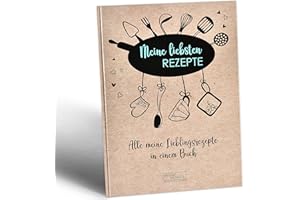‎DESIGN WUNDER DESIGN WUNDER® Rezeptbuch zum Selberschreiben A4 aus 100% recyceltem Papier - Meine Lieblingsrezepte zum Selberschreiben & Ausfüllen gesammelt im eigenen Rezeptbuch - DIY Kochbuch selbst schreiben