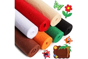 ZAIONE Felt Fabric Sheets Bundle: Christmas Color Stiff 7 Rolls 21x90cm Assorted Color for DIY Craftwork Sewing Patchwork