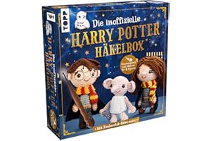 The Unofficial Harry Potter Crochet Box With Instruction Book and Material: Complete Crochet Set with Wand Needle - Conjure up 14 Figures, Creatures & Accessories from the Magic Magic School