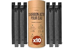 ORINKO® Binchotan Bio Charbon Actif Eau x10 – Filtration Naturelle Puissante Jusqu'à 1L/Bâton – Takesumi de Bambou – Purificateur Écologique pour Carafe, Fontaine, Gourde