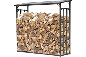 QUICK STAR Étagère en métal pour Bois de cheminée Anthracite 185 x 70 x 185 cm Distance Entre Les Bois 2,3 m3