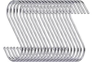 ‎SWATOWOT Swatowot 30 Stück S Haken, 9 cm Hängehaken, Haken Garderobe, Haken Zum Einhängen, Kleiderbügel (Silber)