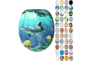 Sanilo Soft Close Toilet Seat, Wide Choice of New Toilet Seats, Stable Hinges, Easy to Mount (Dolphin)