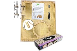 FacilCasa Riparazione Sedie Thonet, Kit Completo,Tessuto Paglia di Vienna, Midollino, 4 Cunei Legno, Scalpello Speciale, Manuale Istruzioni + Video tutorial - KIT PER 4 SEDUTE