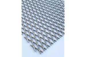 BESTELL_DEIN_LOCHBLECH Streckgitter Edelstahl Gitter aus V2A 1,5mm dick MW 28 x 10 x 1,5 mm Drahtgitter Niro NEU (500 mm x 100 mm)