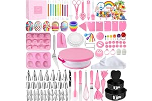 AZOMKER Pasteleria y Reposteria, Plato Giratorio para Tartas, Molde Tarta Desmontable, Boquillas Manga Pastelera, Reposteria, Kit Reposteria, Decoración de Pasteles, Reposteria Utensilios (423Pcs)