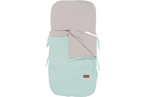 BO Baby's Only - 86x38 cm - 0+ Sommer Fußsack Babyschale aus Baumwolle - für 5- und 3-Punkt-Gurten Autositz - für Jungen und Mädchen - Minze