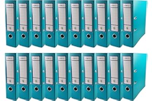 Netuno 20 raccoglitore cartone ecologico riciclato turchese a 2 anelli A4 dorso 8 cm faldone portadocumenti per ufficio scuola archivio