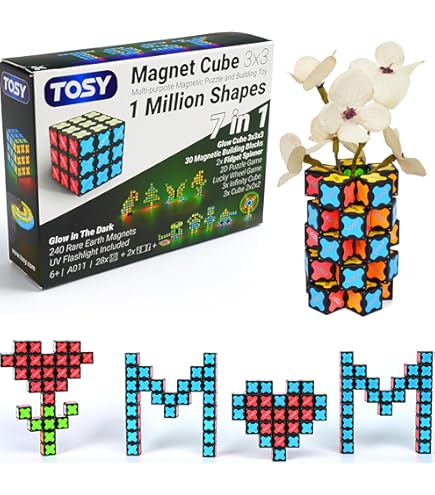 Regalos Piñata Cubo Magnético 2x2 72 Imanes Linterna UV