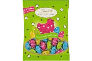‎LINDT Lindt Schokolade Deko Alpenmilch Mini Eier | 2 x 180 g Beutel | Fröhlich-bunt verpackte Premium Vollmilch Schokoladeneier in vier Farben zu Ostern | Osterschokolade | Schokoladengeschenk