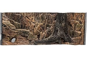 WYSKONT Acquario Sfondo 3D Corfù - Sfondo per Acquario - Accessori per Acquario - Sfondo - Acquario Deco - 117x45 cm all'acquario 120x50 cm - Colore Marrone - Acquario Grande