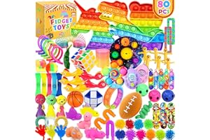 Chennyfun Kit de Juguetes Sensoriales, 80PCS Juguetes Antiestrés,Juguetes Aliviar el Estrés con Cubo Infinito, Unicornio Fidget Toy para Aliviar el Estrés y el Ansiedad Niños y Adultos, Autismo, TDAH