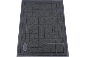 VIVAGLORY Cat Litter Mat Trackpad Litter Tray Mat, Easy Clean Mess Free Waterproof Anti-Tracking, Muddy Cat Box Catcher for Floor & Indoor, 60cm×43cm, Black