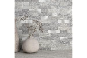 BeNice Samoprzylepne kafelki na ścianę, do kuchni, łazienki, samoprzylepne, marmurowa mozaika, wystarczy je odkleić i przykleić, płytki kamienne, matowe, 10 szt., różne szare