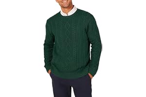 Amazon Essentials Sweter Mężczyźni Long-sleeve 100% Cotton Fisherman Cable Crewneck Sweater (1 w zestawie)