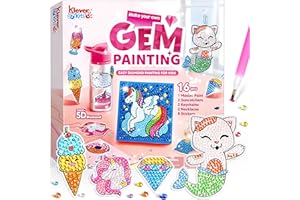 KLEVER KITS JOYIN Gem Art, Diamant-Malerei-Set für Kinder mit großem 5D-Edelstein, Kunsthandwerk für Mädchen im Alter von 4–12 Jahren, Edelstein-Bastelaktivitäten-Sets, Premium-Diamant-Kunst-Geschenkideen
