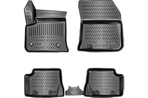 Elmasline Lot de Tapis de Sol en Caoutchouc 3D pour Peugeot 208 II (2019-2025) (Électrique) (e-208) | Tapis de Voiture en Caoutchouc avec Bords Extra Hauts